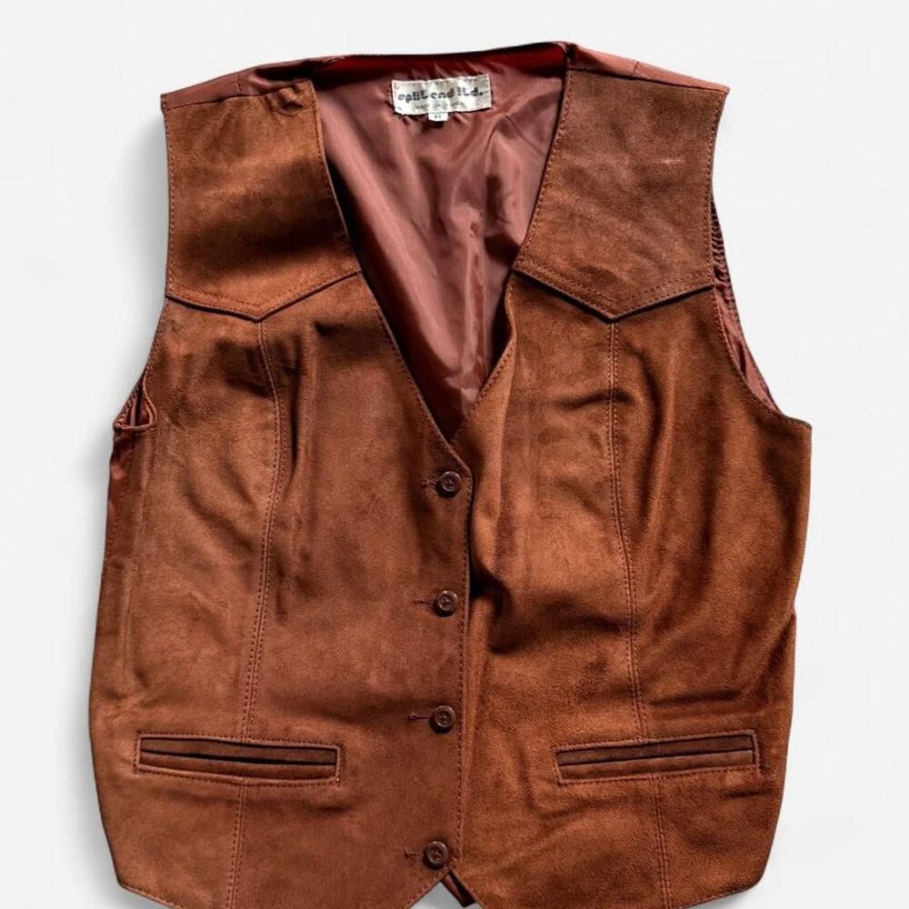 Unbranded Women's Brown and Orange Gilet